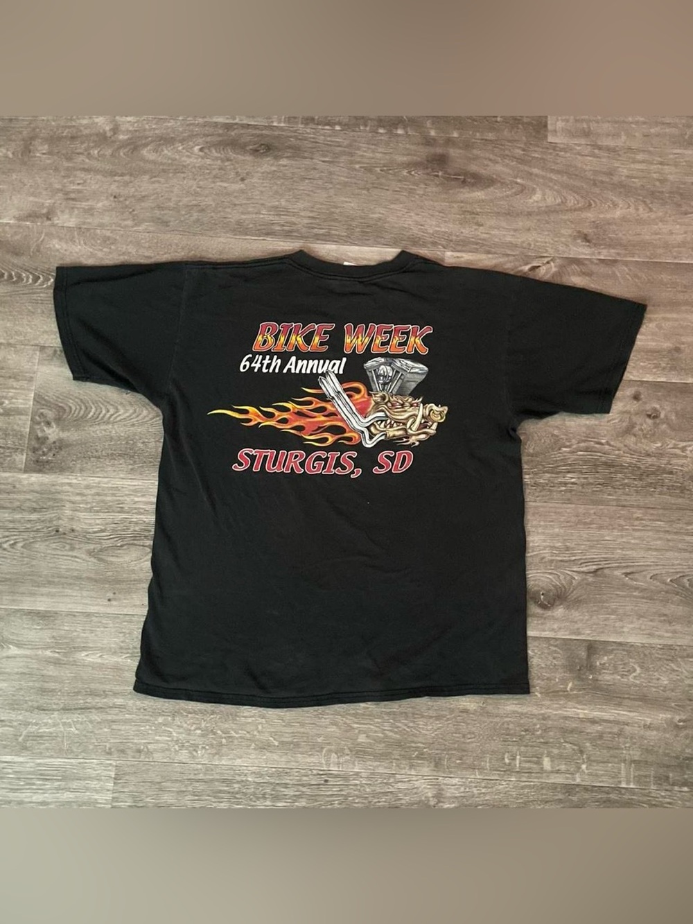 Vintage 2004 Sturgis Bike Week black faded cotton t-shirt Size L
